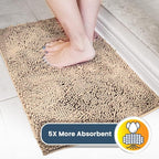 Muddy Mat® | Super Absorbent Door Mat Indoor, Microfiber Quick Dry Chenille Entryway Rug, Non-Slip Front Door Mat, Indoor Mats for Entryway, Machine Washable Pet Rug, Beige 36"x120"
