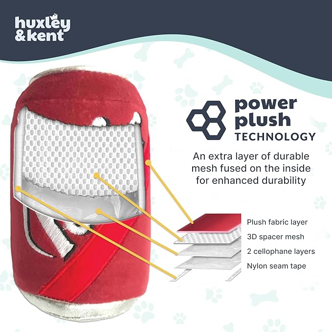 Huxley & Kent Funny Dog Toy w/Squeaker – Power Plush Squeaky Dog Toys for Small, Medium & Large Dogs – Soft Stuffed Animal for Indoor Play & Fetch - Pup-Tarts Frosted Pawberry, Large
