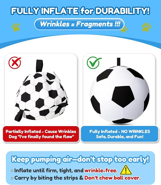Herding Ball for Dogs 25"- Giant Dog Herding Balls for Outdoor Chase/Train/Exercise, Durable Oxford Soccer Cover with Straps Dog Ball Toy for Australian Shepherd,Cattle,Border Collie Medium Large Dogs