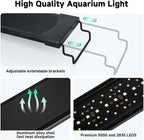 AQQA LED Aquarium Light, 24/7 Mode IP68 Waterproof Extendable Bracket Fish Tank Light, DIY Mode Full Spectrum Aquarium Plant Light, Adjustable Timer/Brightness Memory Function for 40-48 Inch Fish Tank