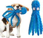 Alphatool Squeaky Dog Toys - Soft Plush Chew Crinkle Puppy Toys to Keep Them Busy, Octopus No Stuffing Interactive Essentials for Teething Small Medium Pets Dogs Gifts - 1pcs