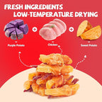 Dog Treats Chicken Wrapped Double Sweet Potato Containing 1% Taurine High-protein Dog jerky Meat Dry Dental Care Snack Suitable For Small, Medium Large Dogs For Eating Training Rewards. 14.11 Oz