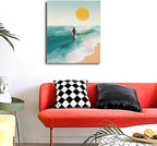 Beach Starfish Wall Decor Ocean Starfish Wall Art Sunset Scenery Coastal Theme Pictures Canvas Nature Seascape Painting Print Framed Artwork Decorations for Home Bathroom Living Room Bedroom Office 24"x20"