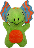 Bite Force - Durable & Strong Dog Toy Green Dino with Squeaker, Kevlar-Reinforced for Aggressive chewers.