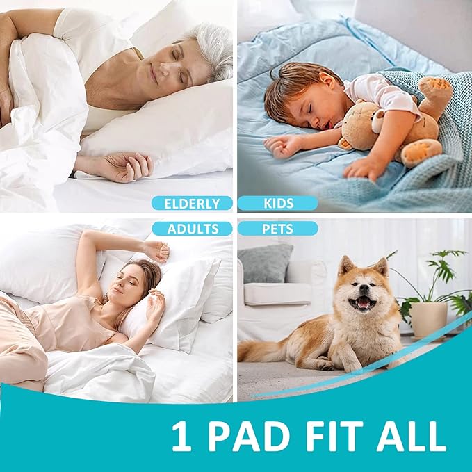 KANECH Incontinence Bed Pads Twin Size, Heavy Absorbency Reusable Washable Waterproof Mattress Protection for Adults, Elderly and Pets (39x80 Inch, Pack of 1) Blue | KANECH Fits 5 -20" Mattress with Upgraded Straps, Reusable Incontinence Bed Pads, 12 C...