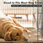 Mora Pets Dog Crate Pad Washable Dog Bed for Crate Flat Cat Pet Kennel Mat | Ultra Soft Dog Bed Mat, Crate Pad for Dog Cages Cozy Sleeping Liner, Pet Pillow Cushion Large Puppy Bed Anti Slip Brown 36x23