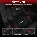 LASFIT Floor Mats for 2015-2019 Lincoln MKC, Custom Fit All Weather TPE Floor Liners, Full Coverage Front & 2nd Row 3-Pcs Set, Black
