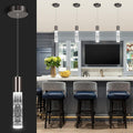 OKELI Modern Pendant Light,LED Bubble Crystal Kitchen Island Lights Fixtures,Black Mini Single Pendant Lighting for Kitchen Island Bar,6W,6000K,ETL,1Pack