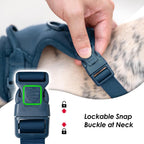 No Pull Dog Harness, Puppy Vest with Front Clip for Small Medium Large Sized Dog(Prussian Blue,M)