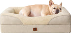 EHEYCIGA Memory Foam Dog Bed for Medium Size, Orthopedic Dog Sofa with Sides and Waterproof Liner, Washable Bolster Pet Bed Couch with Removable Cover, 30x20x6.5 Inch, Beige