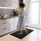 GRANNY SAYS Kitchen Mats for Floor, Kitchen Rugs Non Slip Washable, Thick Sink Rugs Floor Mats for Laundry Hardwood Floors, Washable Small Carpet Low Profile, 32'' x 20'', Black