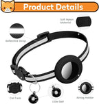 2 Pack Airtag Cat Collar with Bell, Reflective Nylon Kitten Collar with Apple Air Tag Holder and Breakaway Safety Buckle for Puppy Girl Boy Cats, 3/8" in Width and Lightweight, Yellow