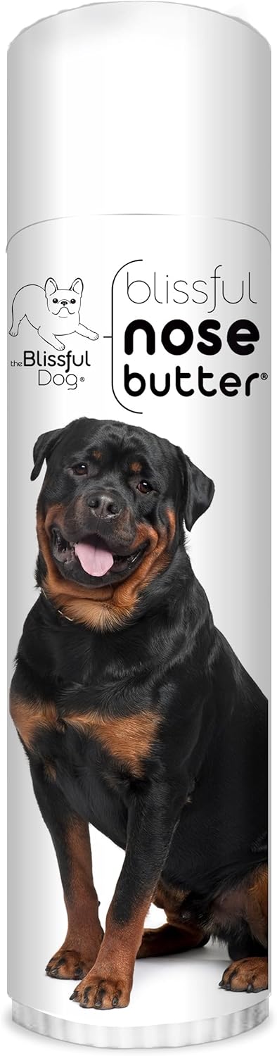 The Blissful Dog Rottweiler Nose Butter for Dry, Cracked Skin, Lick-Safe Dog Nose Balm with Moisturizing Shea Butter, Almond, Olive, and Essential Oils, Pet Supplies, Uncented, 0.50 oz.