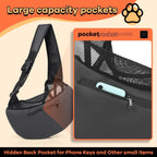 YUDODO Pet Sling Carrier for Small Dogs & Cats – Hands-Free Puppy Carrier with Safety Hook, Large Zipper Pocket, Soft Breathable Mesh, Adjustable Strap & Reflective Strip (Pink 3.0 S)