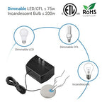 DEWENWILS Touch Dimmer Switch, Touch Pad Control with 3 Levels of Dimming, Dimmable LED/CFL Lights, and Incandescent Bulbs, Extension Cord, 1 Pack, ETL Listed, Black