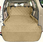 F-color SUV Cargo Liner for Dogs, Water Resistant Pet Cargo Cover Dog Seat Cover Mat for SUVs Sedans Vans with Bumper Flap Protector, Non-Slip, Large Size Universal Fit, Khaki
