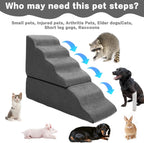 Dog Step Stairs for High Beds 30-36 inches Tall, 6-Step Doggy Steps for Puppies, 33D Foam Pet Stairs Steps for Small Meduim Dogs, Dog Ramp for Old Dogs/Cats, Dark Grey