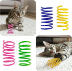 AGYM Cat Spring Toys, 24 Pack Cat Spiral Springs for Indoor Cats, Colorful & Durable Plastic Spring Coils Attract to Swat, Bite, Hunt, Interactive Toys for Kittens