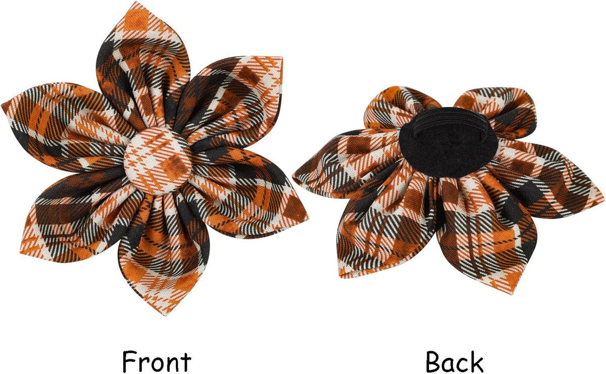 Lionet Paws Dog Collar with Flower - Cute Cotton Adjustable Flower Dog Cat Collar with Metal Buckle for Puppy Girl Gift, XS, Neck 8-12in