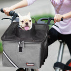 Pet Carrier Bicycle Basket Bag Pet Carrier/Booster Backpack for Dogs and Cats with Big Side Pockets,Comfy & Padded Shoulder Strap,Travel with Your Pet Safety（Titanium）