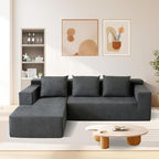 ANONER 103” Modular Sectional Sofa - L Shaped Upholstered Cloud Couch, Free Combination Deep Seat Corner Sofa, Sectional Couches for Living Room, Modern Minimalist Couch, Dark Grey