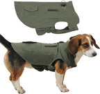 Workwear Style Dog Coats with Harness Built in for Small Dogs Windproof Warm Puppy Jacket with Storage Pockets for Cold Winter,Green XL