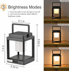 LETRY Solar Outdoor Table Lamp: Outdoor Lanterns for Patio Waterproof,Portable Rechargeable Solar Lamp