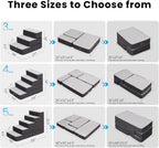 5-Step Adjustable Dog Stairs for High Beds, Dog Steps for Small Dogs and Cats, Foldable Pet Stairs for Bed Climbing, Non-Slip Pet Step Indoor, Grey