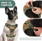 BUMBIN Tactical Dog Harness for Small Dogs No Pull, Famous TIK Tok No Pull Puppy Harness, Fit Smart Reflective Pet Walking Harness for Training, Adjustable Dog Vest Harness with Handle Forest Camo XS