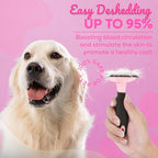 Sinko Deshedding Tool for Dogs & Cats, Pet Grooming Brush, Skin Friendly Deshedding Tool, Dog Brush for Shedding, Effectively Reduces Shedding by up to 95% for Short Medium Long Pet Hair (Pink)