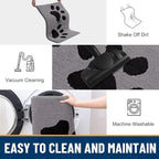 Smiry Dog Door Mat for Muddy Paws, Absorbs Moisture and Dirt, Low-Profile Entryway Mat with Non-Slip Backing, Entry Indoor Outdoor Doormat for Inside Floor (48x30 Inches, Grey, Paw)