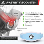 Sleeve Stars Tennis Elbow Brace for Men & Women, Tendonitis Elbow Brace & Strap Golfers Elbow Brace Counterforce Band for Tendon Pain Relief & Support for Forearm w/ 3 Straps Fits 9-23" (Pair/Light Blue)