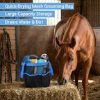 13 Piece Horse Grooming Kit, Horse Brushes for Grooming Supplies with Portable Bag, Horse Brush Set & Curry Comb for Effective Bathing and Massaging, Gift for Horses Riders Beginners (Blue)