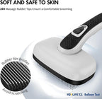 Dog Self Cleaning Slicker Brush for Shedding, Ideal for Short Long Haired Dogs, Including Cat. Removes Loose Fur, Undercoat, Mats, Tangled Hair. Suit for Large Medium Small Animal, Gray
