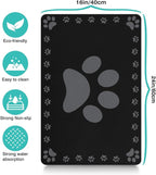 Dog Food Mats for Floor, Absorbent Pet Food Mat - Cat Feeding Mat Quick Dry Dog Bowl Mats for Water Pet Supplies Feeding Placemat 16" x 24" Black