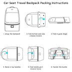 Car Seat Travel Bag,Padded Car Seats Backpack with Steel Cable Handle and Reflective Stripes, Large Durable Carseat Carrier Bag,Airport Gate Check Bag,Infant Seat Travel Bag with Shoulder Strap,Grey
