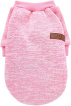 Jecikelon Dog Clothes Dogs Sweater Soft Puppies Clothing Winter Puppy Sweaters Warm Outfit for Dogs Small XXS XS Cat Apparel (Pink, S)