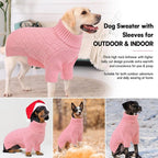 KOESON XXL Dog Sweater for Large Dogs, Extra Large Dog Christmas Sweater, Thick Warm Xmas Sweaters for Big Dogs, Pet Winter Apparel for Labrador, Golden Retriever, Doberman, Pitbull, Pink, XXLarge