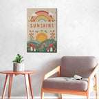 You Are My Sunshine Inspirational Canvas Wall Art Motivational Encouragements Wall Decor First Communion Gifts for Girls Boys Toddler Teens Pictures Painting Print Artwork Framed Decorations Nursery Dorm Bedroom 16"x24"
