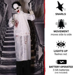 Haunted Hill Farm Life-Size Scary Animatronic Doctor with Touch Activated Lights and Sounds, Indoor or Covered Outdoor Spooky Halloween Decorations for Home or Haunted House, Battery-Operated