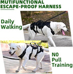 PUPTECK Dog Lift Harness for Medium Large Sized Dog, Rehabilitation Sling for Hind Leg Support, Multifunctional Mobility Assistance Harness for Old, Disabled, Joint Injuries, Paralysis Dogs, Black L