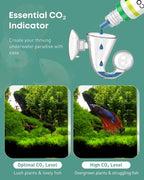 Pawfly Glass CO2 Drop Checker for Aquarium CO2 Indicator for Planted Fish Tank CO2 Monitor Kit with Solution & Suction Cups CO2 Detector Aquarium CO2 Tester Fish Tank Carbon Dioxide Checker
