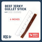 Big Lu - 6-Inch Jerky Gullet Sticks, 12 Count, All-Natural Beef Dog Chews, Grass-Fed, Free-Range, Digestible Treats with Glucosamine and Chondroitin for Joint Health, Dogs