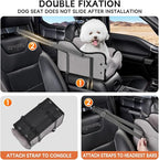 TKYZ Center Console Dog Car Seat,Pet Puppy Car Seat,Middle Console Dog Armrest Booster Seat for Small Dogs(Gray)