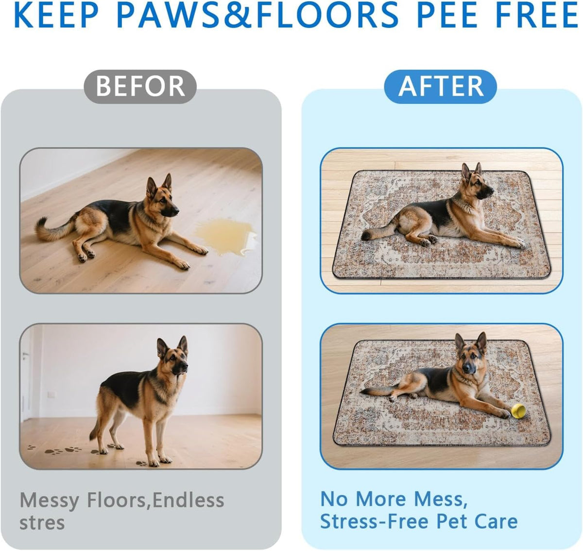 Washable Pee Pads for Dogs 2 Pack, Absorbent Reusable Puppy Pads Waterproof, Leakproof & Non-Slip Whelping Pad, Potty Training Pads for Dogs Playpen Mat 48x48