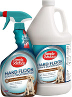 Simple Solution Hard Floor Pet Stain and Odor Remover, Dog Stain and Odor Eliminator Spray, Enzyme Cleaner, Pet Urine Remover for Hardwood Floors, Pee and Poop Destroyer, 32oz and Gallon Bundle