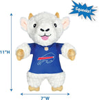 Pets First NFL Buffalo Bills Goat Plush Toy for Dogs and Cats with Squeaker, Wearing a Team Jersey! Fun & Sporty Goat Shaped Dog Chew Toy, Interactive Pet Toy