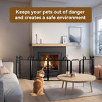 Puppy Playpen 16 Panels Small Dog Fence Outdoor Indoor Use 24" Height Anti-Rust with Doors Portable Dog Play Pen for RV Camping Yard, Total 29FT, 68 Sq.ft, Snowy Black