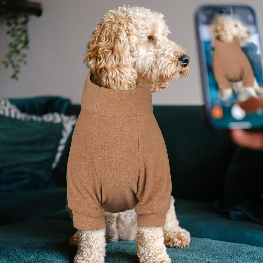 3 Pack Dog Sweaters for Small Dogs, Fleece Dog Sweater Pet Clothes Turtleneck Soft Warm Sweatshirt Puppy Sweater Boy Girl Pet(Gray+Blue+Coffee,S)