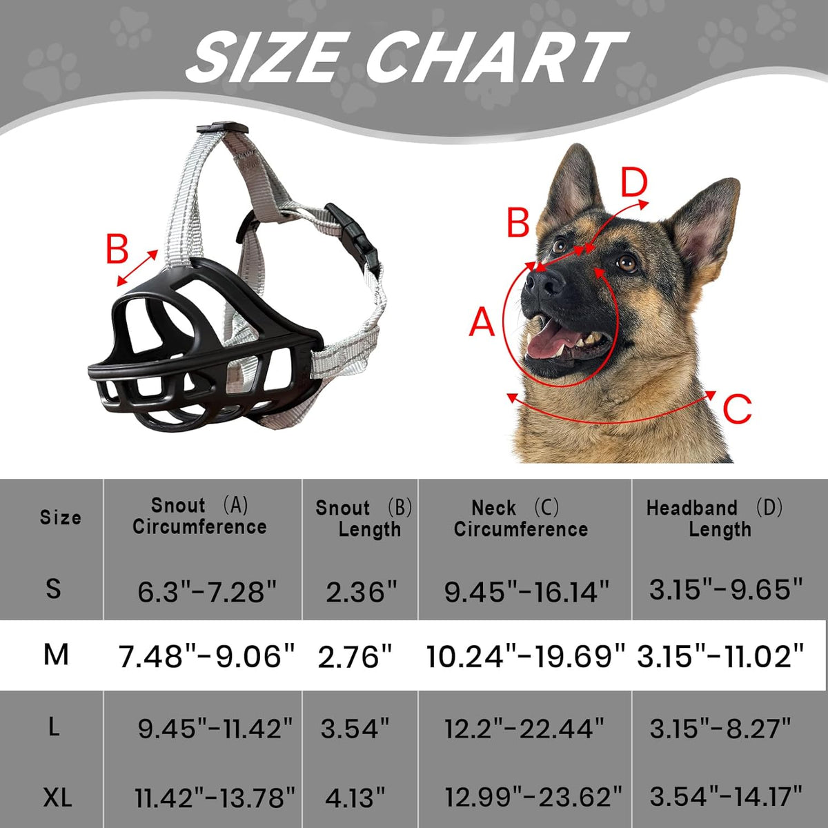 Dog Muzzle, Basket Muzzle for Small Medium Large Dogs, Anti-Biting and Chewing, Lightweight & Sturdy Cage Design, Allows Panting & Drinking, Ideal for Grooming & Training(Black Size M)